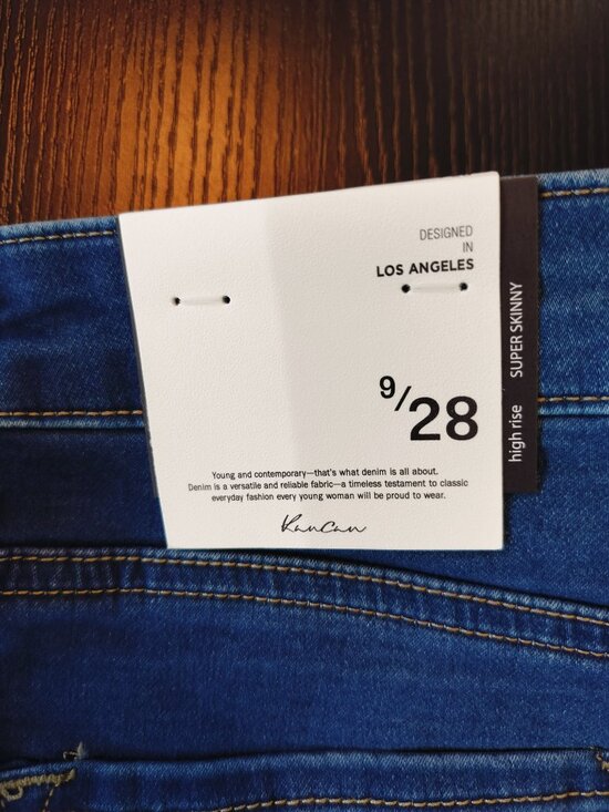 Kancan High Rise Skinny Jeans Size 9/28 Stretch Blue Denim Super Skinny Fit * - Picture 8 of 11